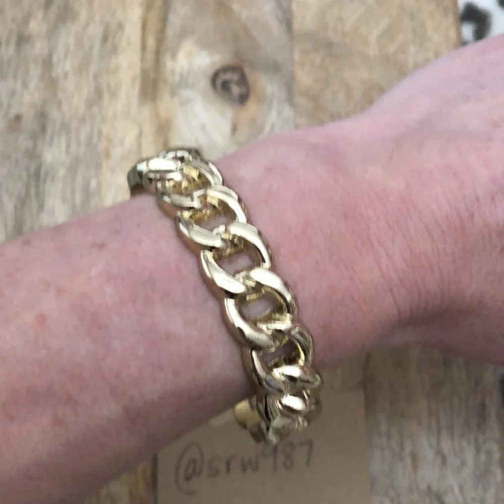 Forever 21 Gold Plated Link Cuff Bracelet